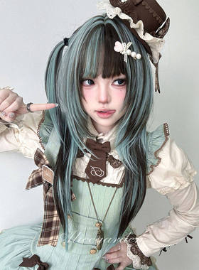 AG假发女长发网红Lolita『清巧之森』次元化亚裔风挑染直发jk头套