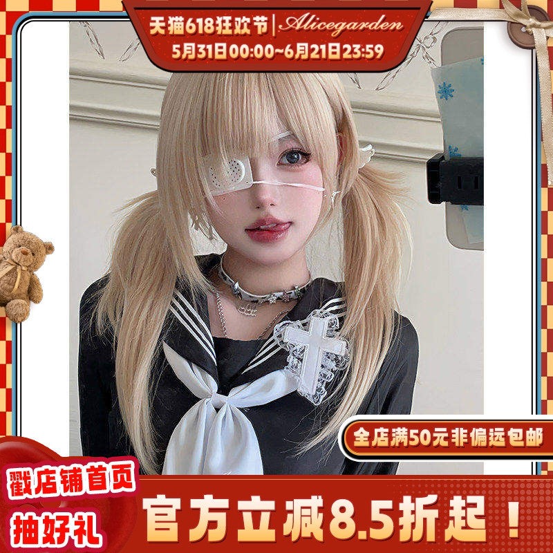 AG假发女长发网红lolita『小熊软糖』可爱甜妹金色长直发jk全头套