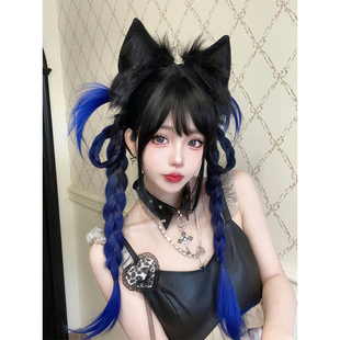 AG假发女长发网红日常jk甜酷齐刘海可爱lolita渐变色长卷发全头套