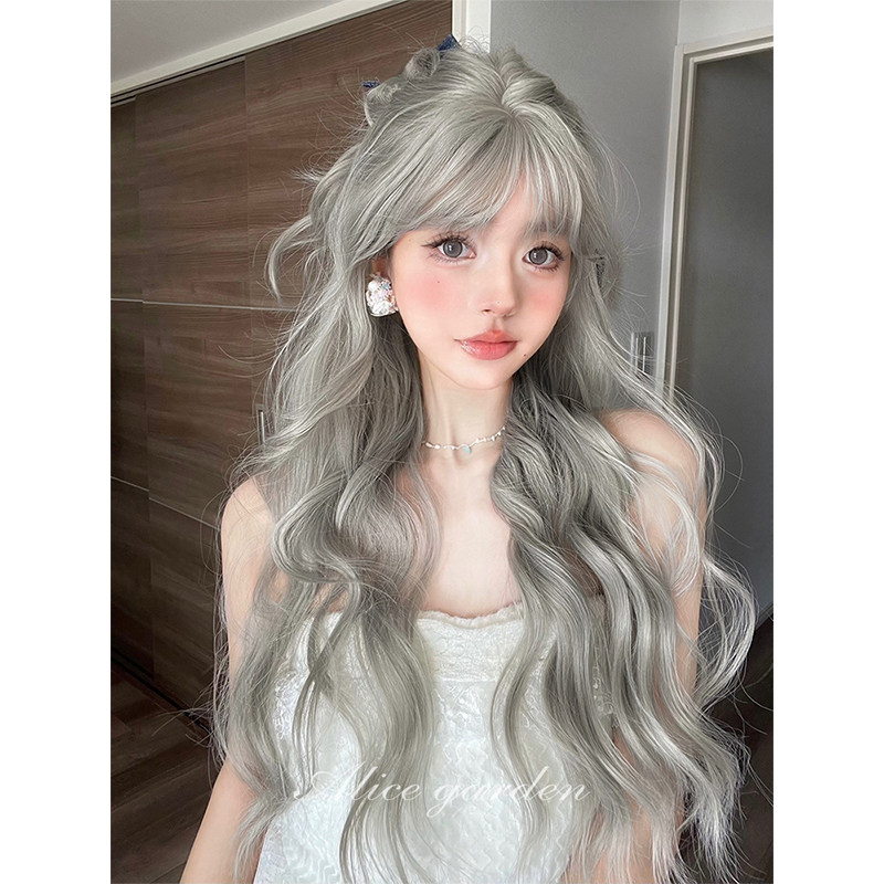 AG假发女长发网红Lolita『石墨轻烟』个性气质甜美长卷发jk全头套