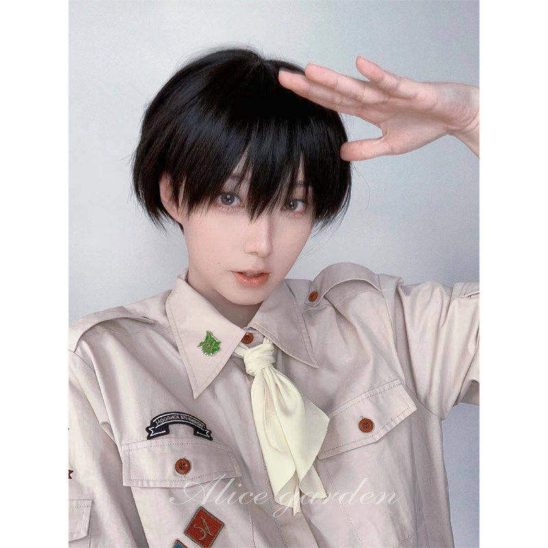 AG假发女短直发网红日系帅气男女cos自然刘海逼真圆头皮lolita