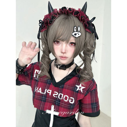 复古doll感虎口夹双马尾jk全头套