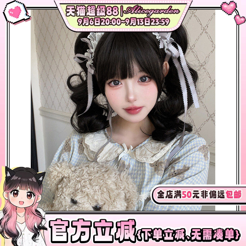 原宿doll感罗马卷抓夹马尾头套图片