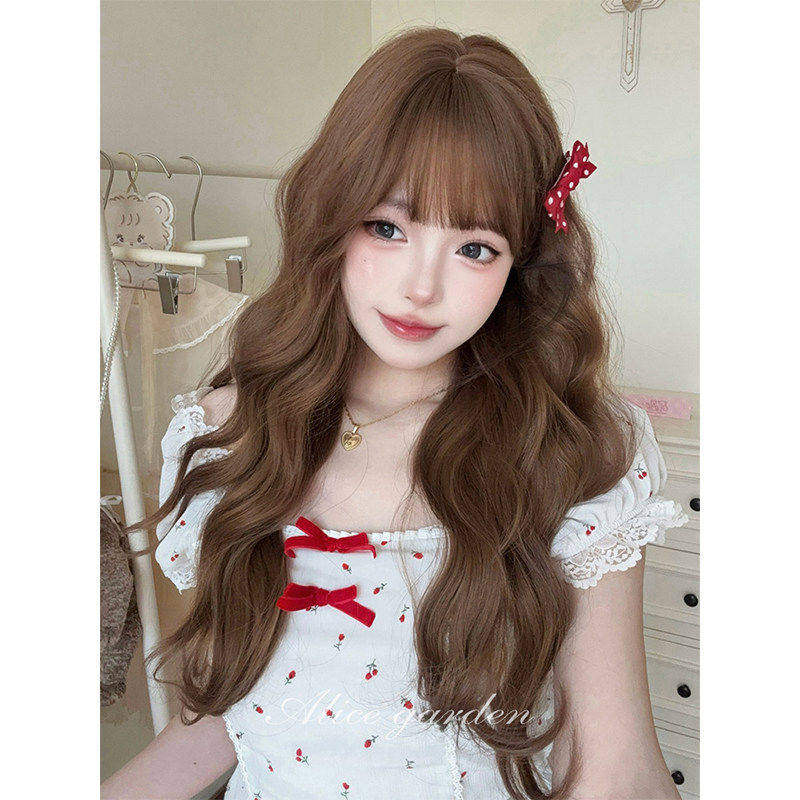 AG假发女长发网红Lolita『一抹晚霞』韩系温柔显白长卷发jk全头套
