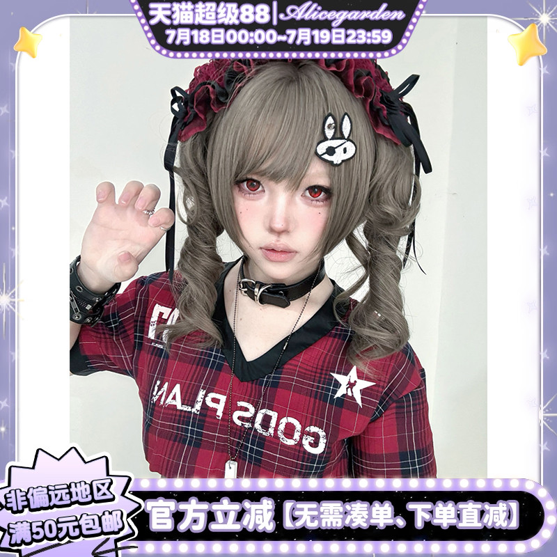 复古doll感虎口夹双马尾jk全头套