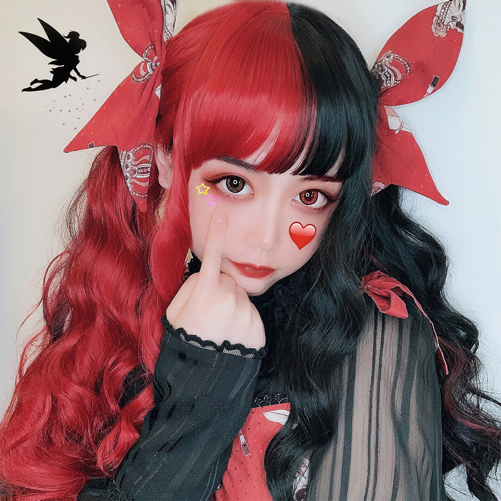 Alicegarden 网红女日常红黑拼色假发「魅兰莎」Lolita原宿假发女