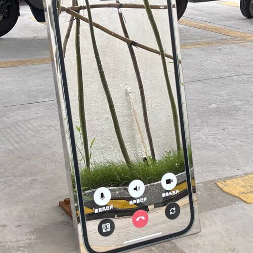 创意镜面不锈钢牌匾手机微信视频图案镜子网红自拍打卡装饰定制
