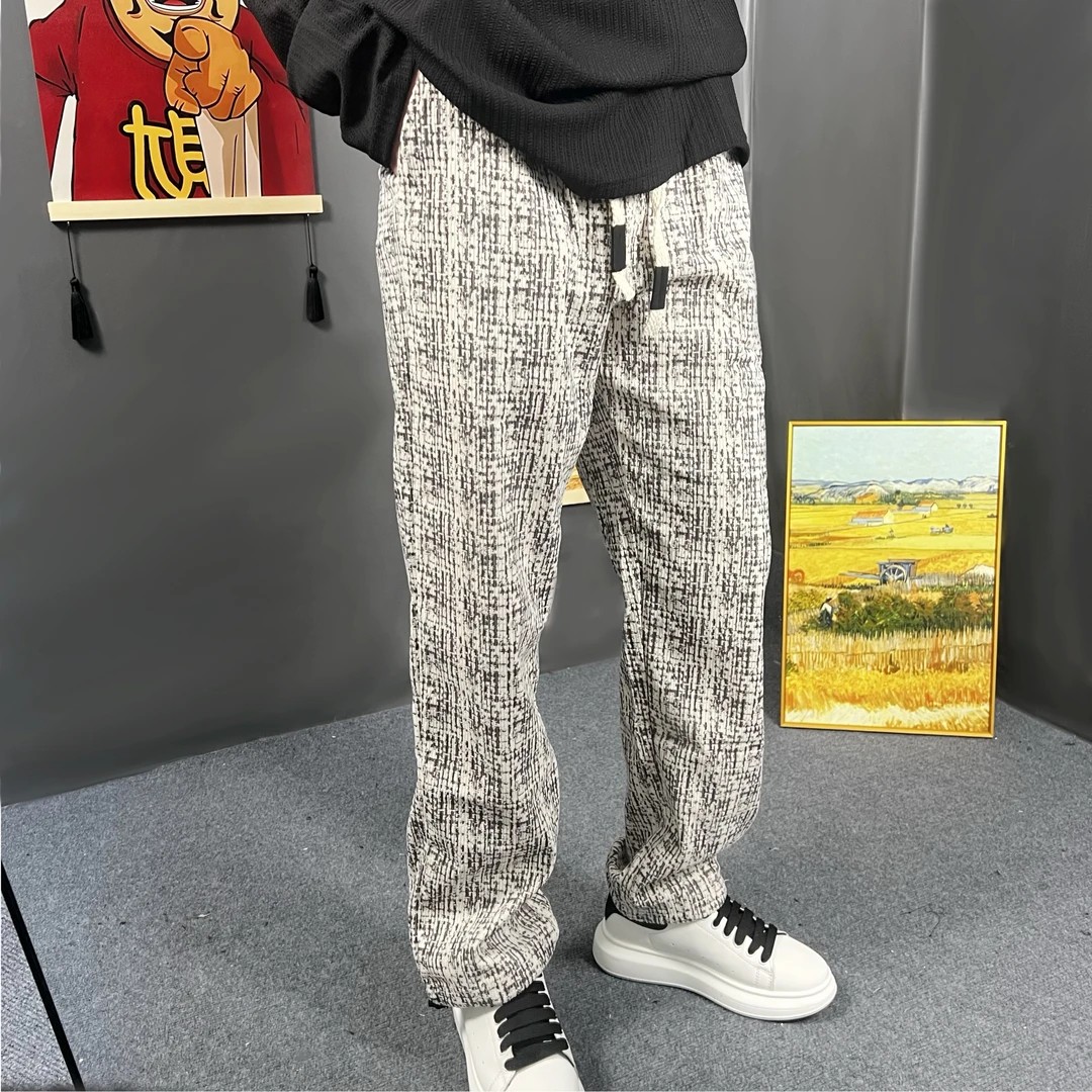 美式hiphop扎染裤子冬季加绒加厚