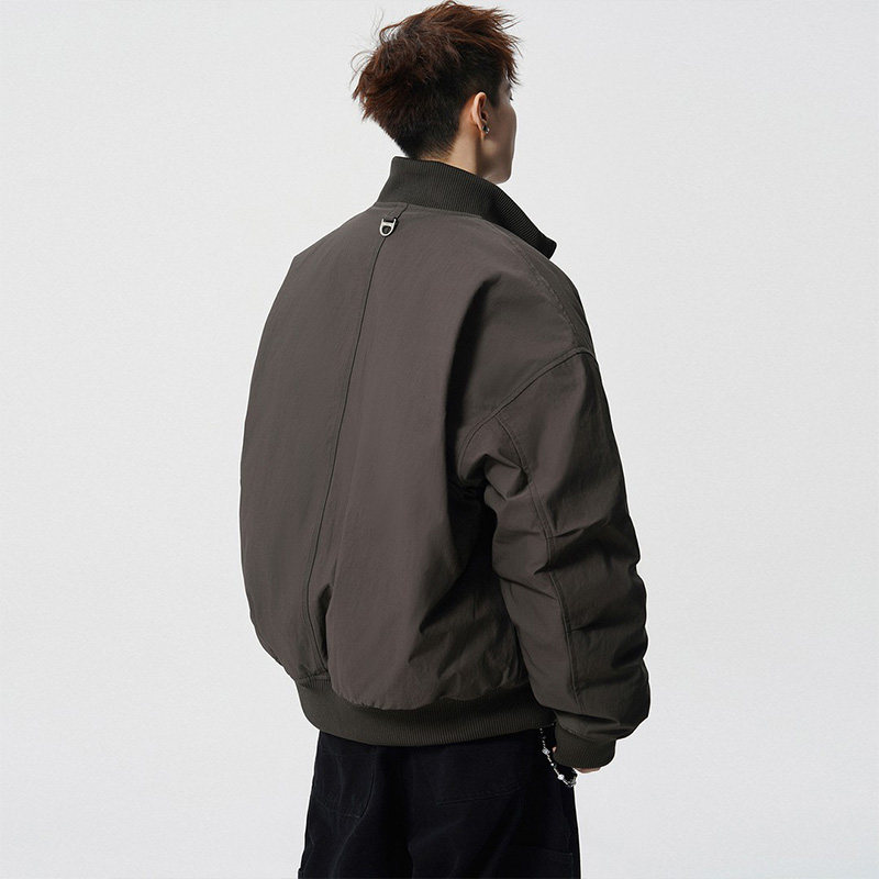 冬季立领时尚夹克羽绒服男青少年流光机能风加厚防寒保暖宽松外套