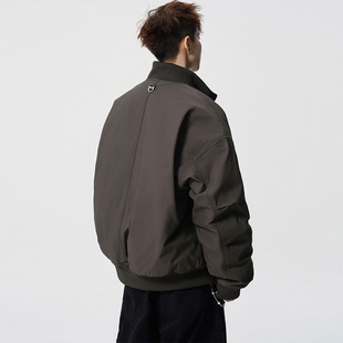 冬季立领时尚夹克羽绒服男青少年流光机能风加厚防寒保暖宽松外套