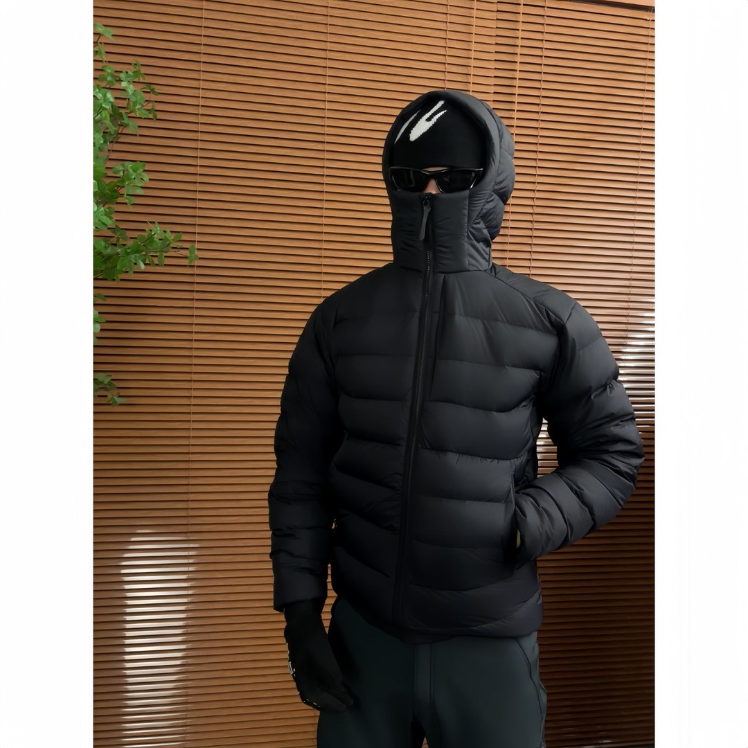 硬汉风排骨羽绒服男冬季连帽外套