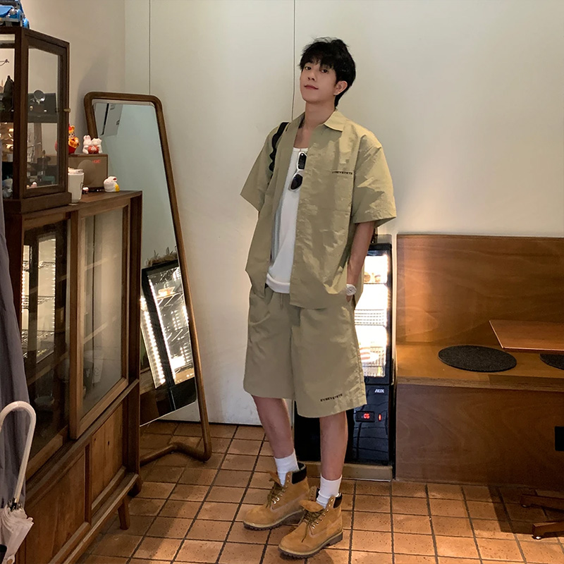 日系少年感穿搭男生工装套装