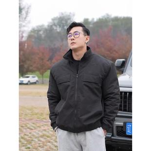 美式游骑兵立领工装夹克棉衣男秋冬加厚防寒保暖棉服宽松硬挺外套