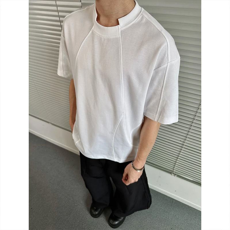 美式不规则解构设计廓形短袖t恤