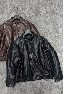 美式复古机车皮衣羽绒服男外套