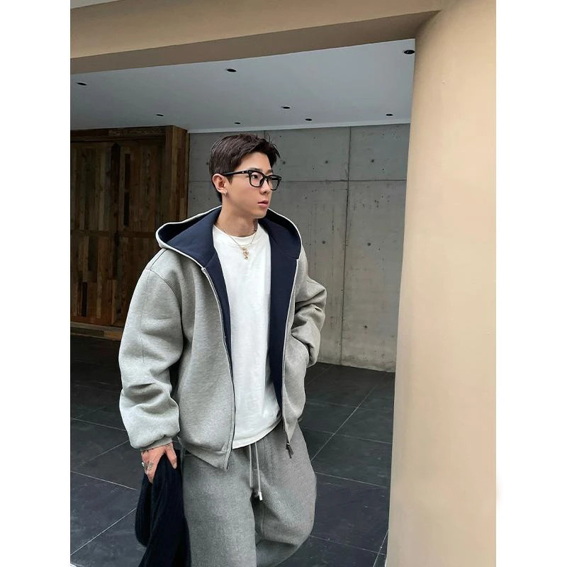 650g重磅硬挺双拉链连帽开衫卫衣