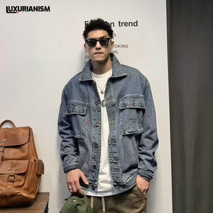 2026潮男日系复古做旧牛仔夹克男女潮牌街头宽松休闲百搭情侣外套