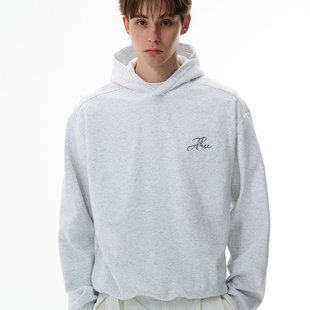 帽衫 复古cleanfit廓形连帽卫衣男女高级感boxy正肩短款 PUEE美式