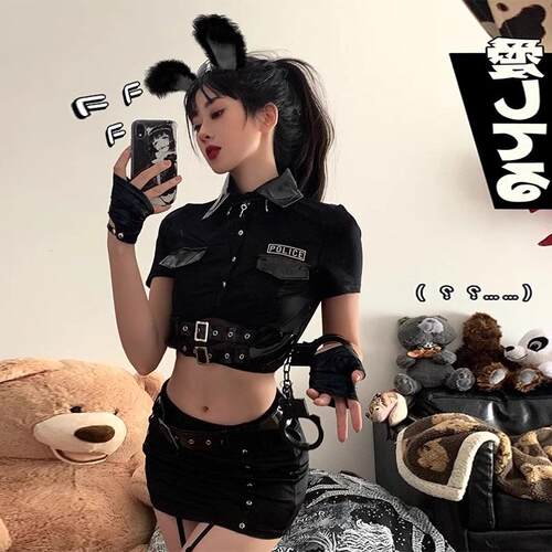 纯欲空姐制服女王套装夜场紧身角色扮演成人性感女警cos御姐女装