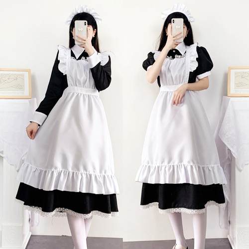 传统英式lolita长裙洛丽塔女仆装 cos服短裙男仆装制服日系连衣裙