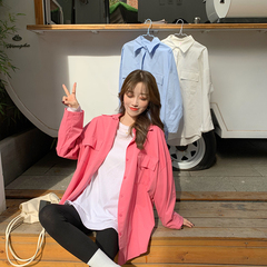 A sense of design in real shot: new loose medium and long sunscreen long sleeve shirt for women