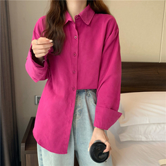 Real price summer versatile loose shirt multi color Lapel shirt