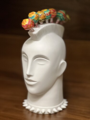 美单Jonathan adler莫霍克人像棒棒糖插陶瓷摆件家居装饰品设计款