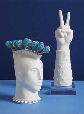 深海吧。尖货Mohawk人脸棒棒糖座陶瓷摆件 Jonathan ad*生日礼物