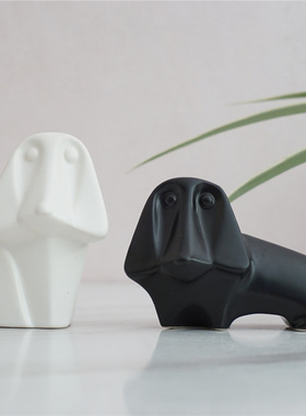 小狗猎犬一对调料罐动物生日乔迁