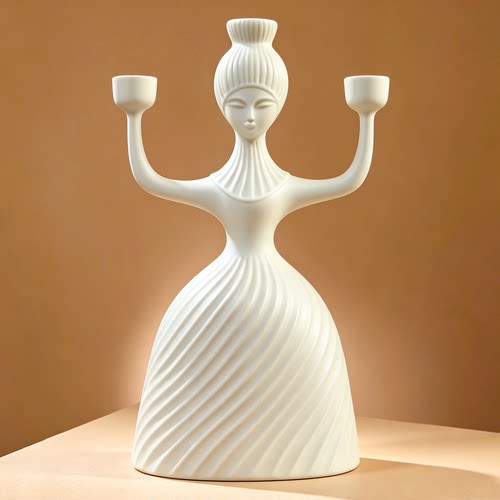 尖货！Jonathan adler ALBA女神muse联排烛台轻奢设计陶瓷摆件