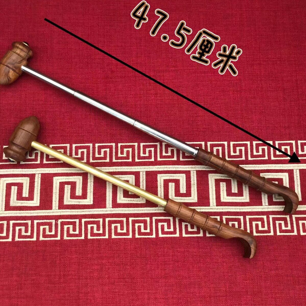 新款磁珠沙木铁多功能两用敲背抓痒按锤可伸缩随身携带