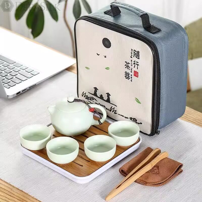 旅行茶具套装便携包快客杯一壶四杯茶叶罐随身户外泡茶器出差喝茶