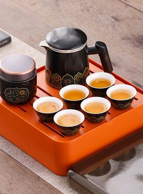旅行功夫茶具套装便携式收纳包快客杯带茶盘茶叶罐高档国潮礼盒装