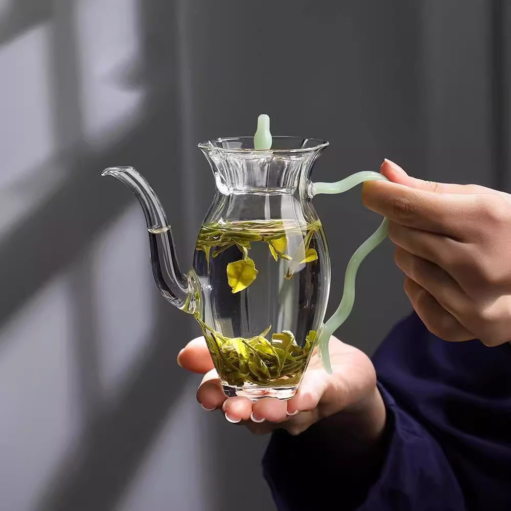 日式耐高温玻璃壶水仙茶壶家用冷泡茶泡茶壶春季绿茶壶手执壶