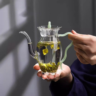 日式耐高温玻璃壶水仙茶壶家用冷泡茶泡茶壶春季绿茶壶手执壶