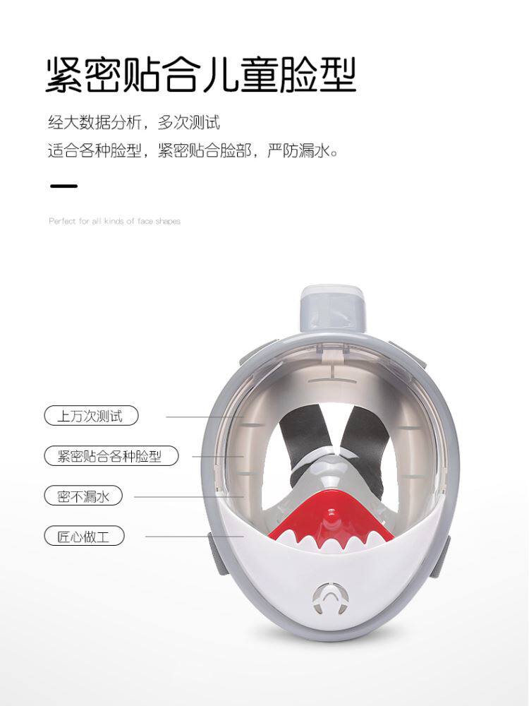浮潜面罩自由罩儿呼吸浮潜三宝潜水镜装备游泳男女全面防雾潜水面