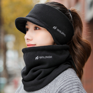 帽子女士秋冬季 运动跑步棉帽保暖2025洋气空顶帽男户外骑行护耳帽