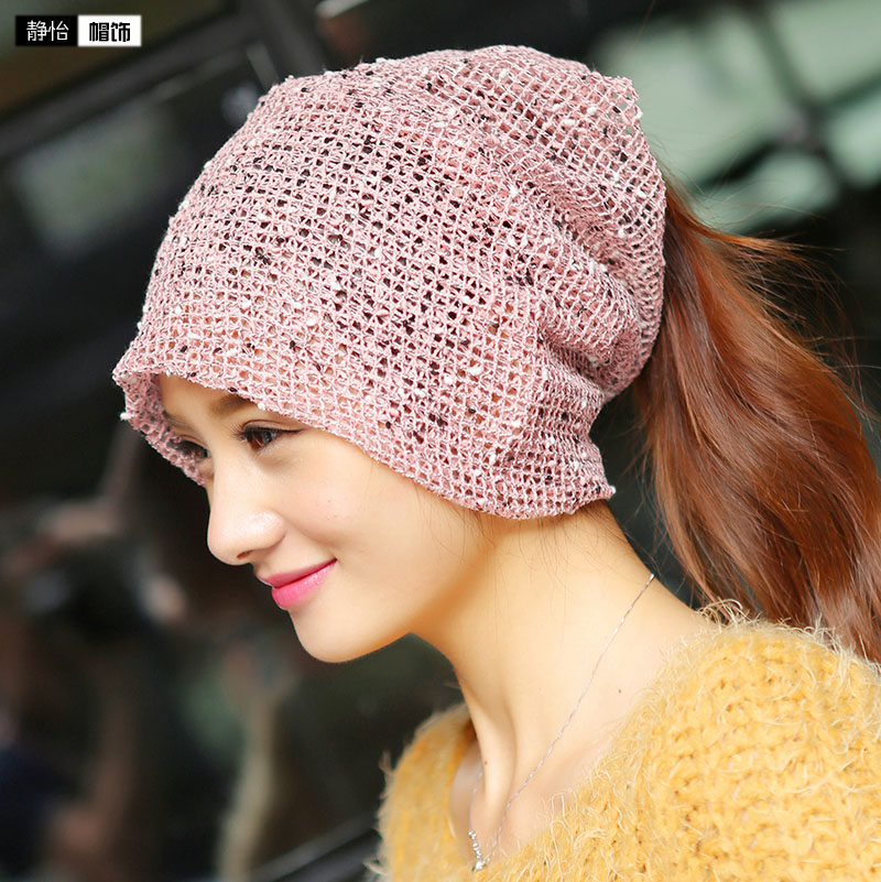 夏天女包头帽多用围脖头巾帽薄款月子帽透气时尚堆堆帽韩版套头帽