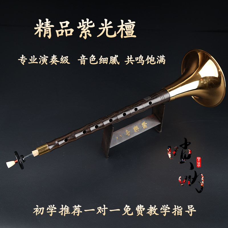 八音唢呐初学者专业乐器全套乌木黑檀D调降B红木喇叭吹服务紫光檀