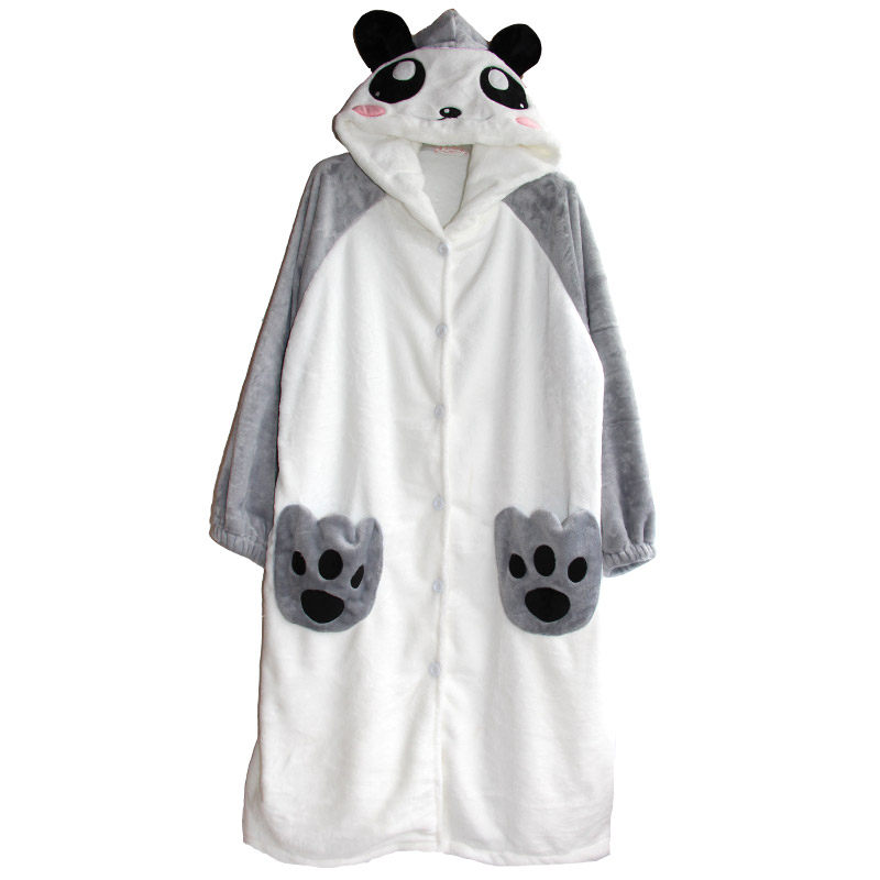 珊瑚绒睡袍情侣睡衣女秋冬季可爱加厚法兰绒长款春秋男士浴袍冬天