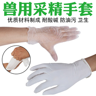 一次性PVC手套无粉塑料手套助产手套一次性乳胶手套兽用采精手套