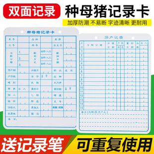 种母猪记录卡双面分娩档案管理卡种猪档案疫苗母猪历产卡养猪设备