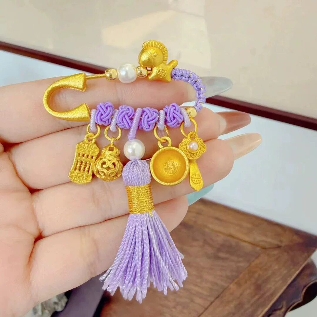 马年孕妇别针马宝宝护身符外出金胸针婴儿防惊吓压惊平安吉祥挂件