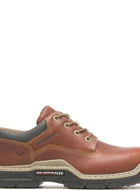 代购Wolverine男士工作鞋减震透气吸湿排汗柔韧全粒面皮革系带