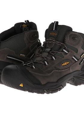 代购KEEN Braddock男士工装鞋防水防滑保暖户外鞋中帮系带登山鞋