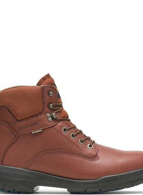 代购Wolverine男士工作靴防水透气吸汗减震6英寸系带圆头