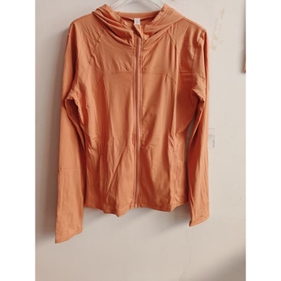 裸感瑜伽服外套长袖 显瘦运动健身速干上衣C148 女连帽修身