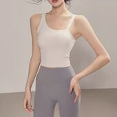 运动背心女一体式 胸垫裸感瑜伽服文胸跑步健身内衣WX605