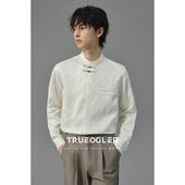 男2025春新款 高级感上衣国风提花衬衣 立领长袖 衬衫 储格 新中式