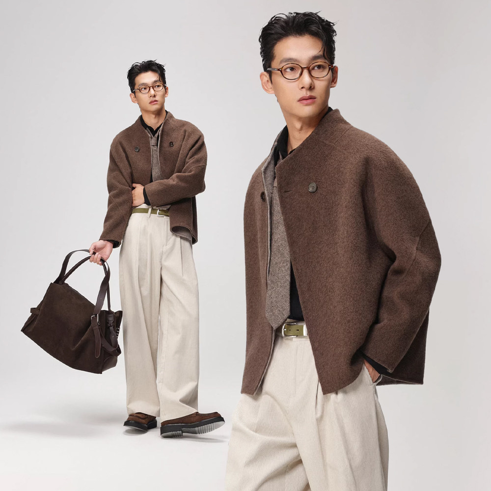 【储格】双面羊毛呢子夹克外套男双色立领加厚保暖休闲外衣老钱风,男装,夹克,淘宝优惠券,粉丝福利购,淘宝优惠卷